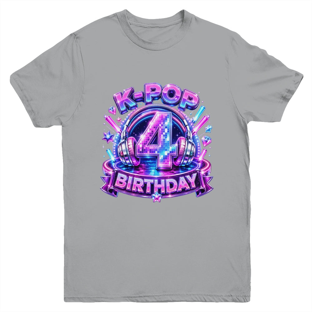 K-Pop 4Th Birthday Girl Kpop 4 Year Old Korean Music Lovers Youth Shirt | teecentury