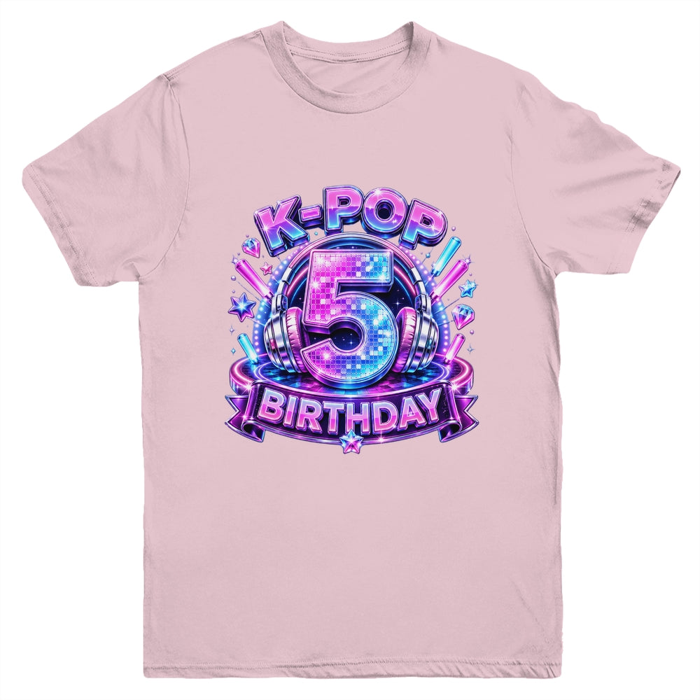 K-Pop 5Th Birthday Girl Kpop 5 Year Old Korean Music Lovers Youth Shirt | teecentury