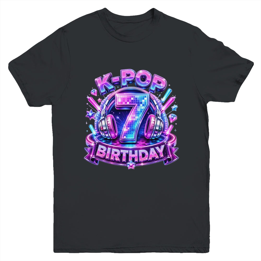 K-Pop 7Th Birthday Girl Kpop 7 Year Old Korean Music Lovers Youth Shirt | teecentury