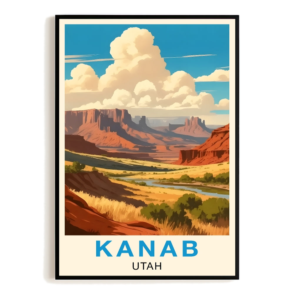 Kanab Utah Travel Poster Vintage Majestic Souvenir Wall Art Landscape Print Painting Picture For Home Room Living Room Office Bedroom Aesthetic Decor Unframed | teecentury