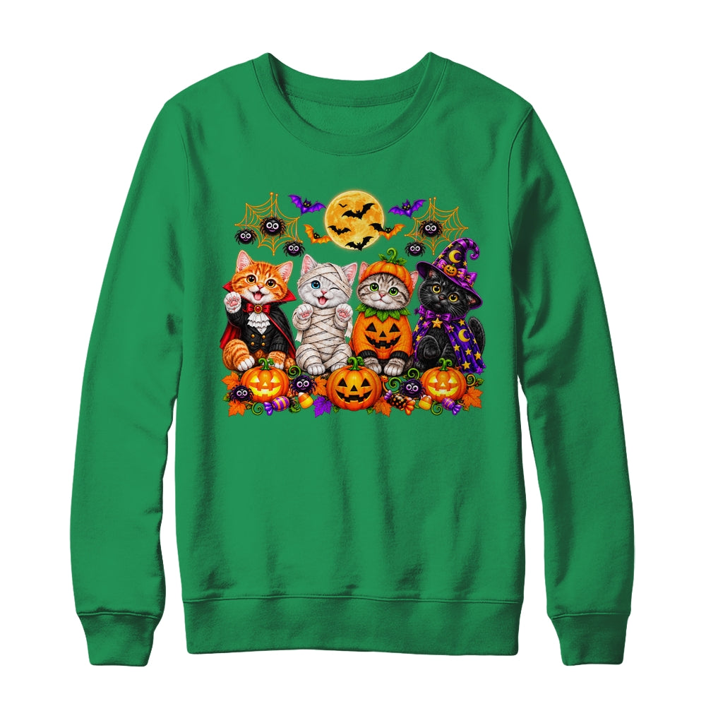 Kawaii Halloween Cat Lovers Cute Spooky Kittens Women Girls Shirt & Sweatshirt | teecentury