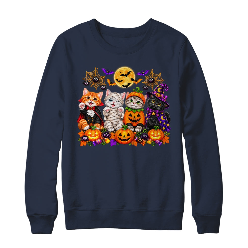 Kawaii Halloween Cat Lovers Cute Spooky Kittens Women Girls Shirt & Sweatshirt | teecentury
