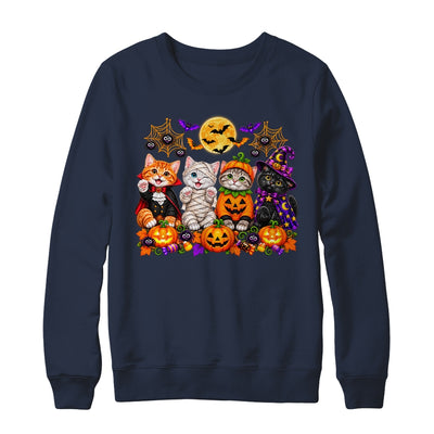 Kawaii Halloween Cat Lovers Cute Spooky Kittens Women Girls Shirt & Sweatshirt | teecentury