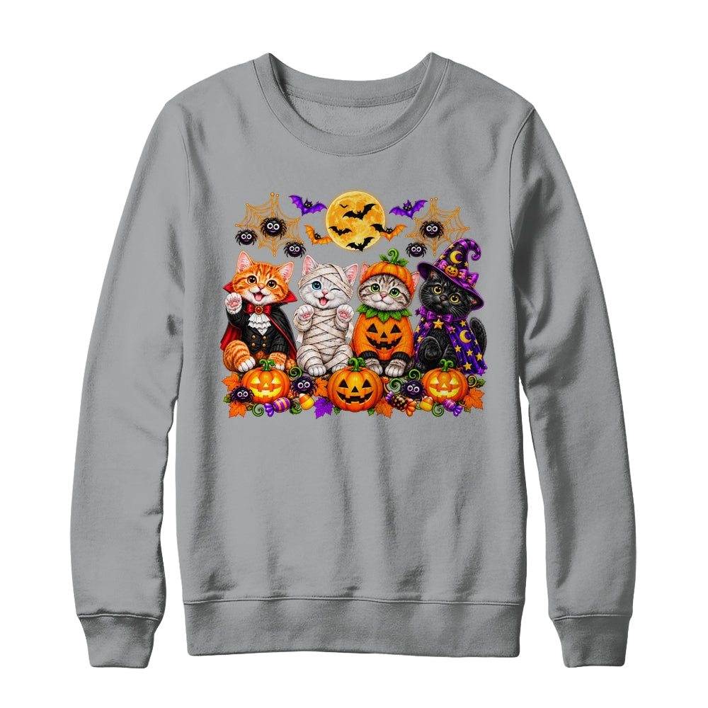 Kawaii Halloween Cat Lovers Cute Spooky Kittens Women Girls Shirt & Sweatshirt | teecentury