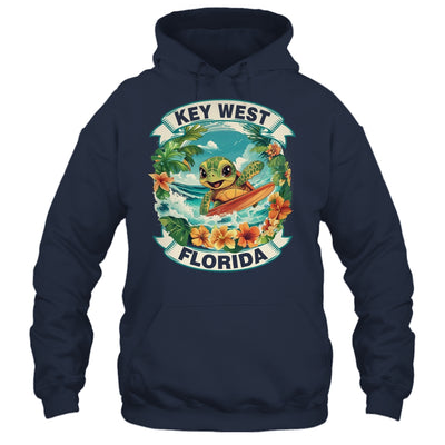 Key West Florida Cute Sea Turtle Surfing Summer Vacation Shirt & Tank Top | teecentury