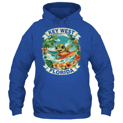 Key West Florida Cute Sea Turtle Surfing Summer Vacation Shirt & Tank Top | teecentury