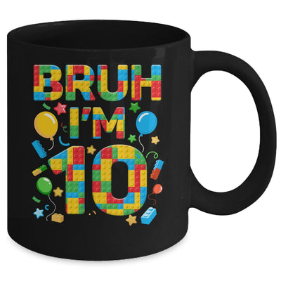 Kids 10 Year Old Building Blocks Bruh 10th Birthday Boy Mug | teecentury