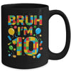 Kids 10 Year Old Building Blocks Bruh 10th Birthday Boy Mug | teecentury