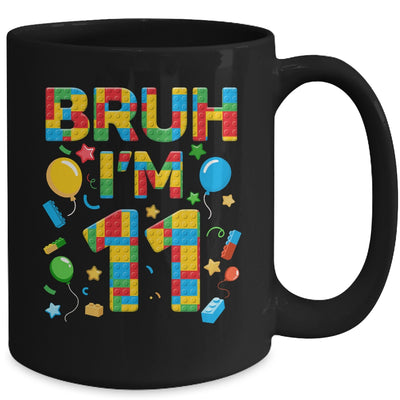 Kids 11 Year Old Building Blocks Bruh 11th Birthday Boy Mug | teecentury