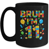 Kids 11 Year Old Building Blocks Bruh 11th Birthday Boy Mug | teecentury