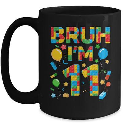 Kids 11 Year Old Building Blocks Bruh 11th Birthday Boy Mug | teecentury