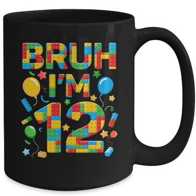 Kids 12 Year Old Building Blocks Bruh 12th Birthday Boy Mug | teecentury