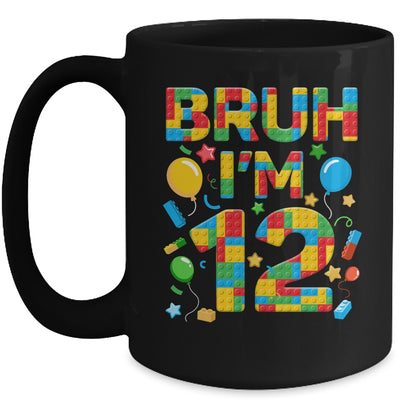 Kids 12 Year Old Building Blocks Bruh 12th Birthday Boy Mug | teecentury