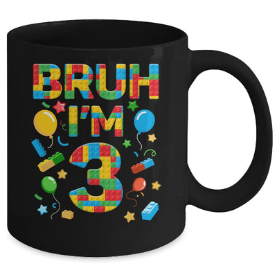 Kids 3 Year Old Building Blocks Bruh 3rd Birthday Boy Mug | teecentury