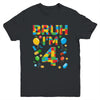 Kids 4 Year Old Building Blocks Bruh 4th Birthday Boy Youth Shirt | teecentury