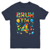 Kids 4 Year Old Building Blocks Bruh 4th Birthday Boy Youth Shirt | teecentury