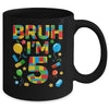 Kids 5 Year Old Building Blocks Bruh 5th Birthday Boy Mug | teecentury