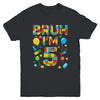 Kids 5 Year Old Building Blocks Bruh 5th Birthday Boy Youth Shirt | teecentury