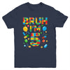 Kids 5 Year Old Building Blocks Bruh 5th Birthday Boy Youth Shirt | teecentury