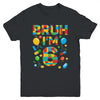 Kids 6 Year Old Building Blocks Bruh 6th Birthday Boy Youth Shirt | teecentury