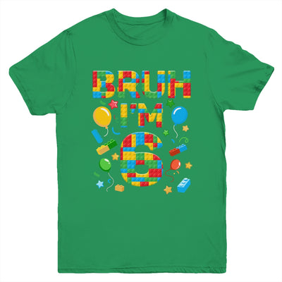 Kids 6 Year Old Building Blocks Bruh 6th Birthday Boy Youth Shirt | teecentury