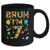 Kids 7 Year Old Building Blocks Bruh 7th Birthday Boy Mug | teecentury