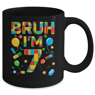 Kids 7 Year Old Building Blocks Bruh 7th Birthday Boy Mug | teecentury