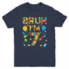 Kids 7 Year Old Building Blocks Bruh 7th Birthday Boy Youth Shirt | teecentury