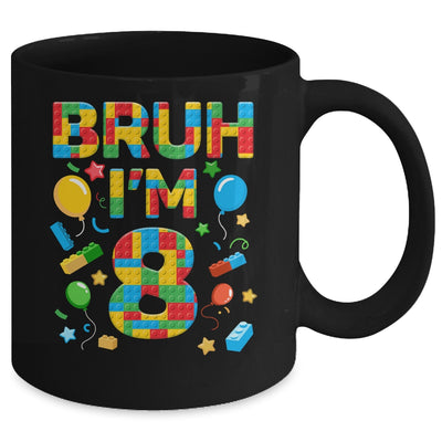 Kids 8 Year Old Building Blocks Bruh 8th Birthday Boy Mug | teecentury
