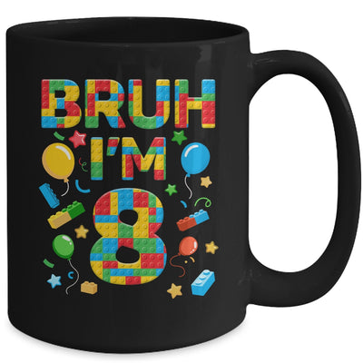 Kids 8 Year Old Building Blocks Bruh 8th Birthday Boy Mug | teecentury