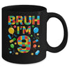 Kids 9 Year Old Building Blocks Bruh 9th Birthday Boy Mug | teecentury