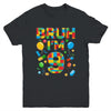 Kids 9 Year Old Building Blocks Bruh 9th Birthday Boy Youth Shirt | teecentury