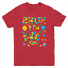 Kids 9 Year Old Building Blocks Bruh 9th Birthday Boy Youth Shirt | teecentury