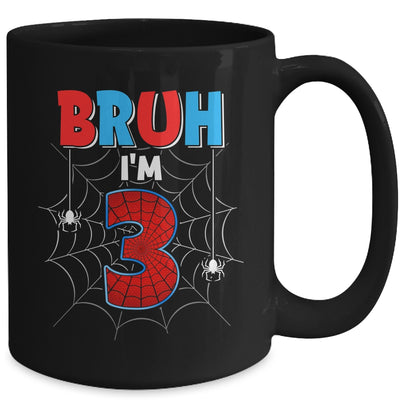 Kids Bruh I'm 3 Year Old It's My 3rd Birthday Boy Spider Mug | teecentury