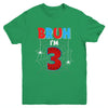 Kids Bruh I'm 3 Year Old It's My 3rd Birthday Boy Spider Youth Shirt | teecentury
