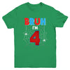 Kids Bruh I'm 4 Year Old It's My 4th Birthday Boy Spider Youth Shirt | teecentury