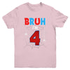 Kids Bruh I'm 4 Year Old It's My 4th Birthday Boy Spider Youth Shirt | teecentury