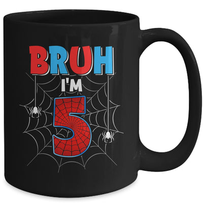 Kids Bruh I'm 5 Year Old It's My 5th Birthday Boy Spider Mug | teecentury