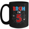 Kids Bruh I'm 5 Year Old It's My 5th Birthday Boy Spider Mug | teecentury