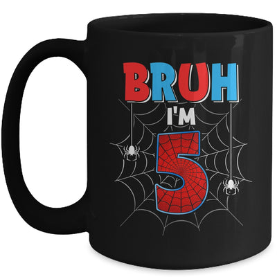 Kids Bruh I'm 5 Year Old It's My 5th Birthday Boy Spider Mug | teecentury