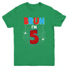 Kids Bruh I'm 5 Year Old It's My 5th Birthday Boy Spider Youth Shirt | teecentury