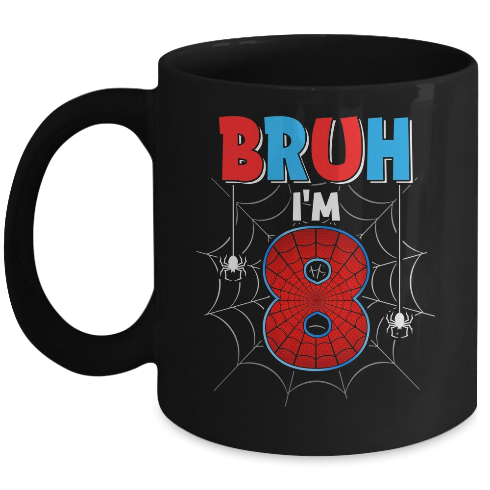 Kids Bruh I'm 8 Year Old It's My 8th Birthday Boy Spider Mug | teecentury