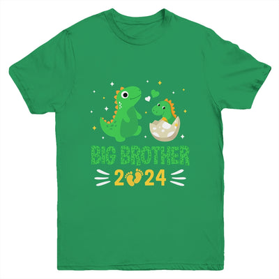 Kids Promoted To Big Brother 2024 Boys Dinosaur T-Rex Youth Shirt | teecentury