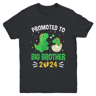 Kids Promoted To Big Brother Est 2024 Dinosaur T-Rex Boys Youth Shirt | teecentury