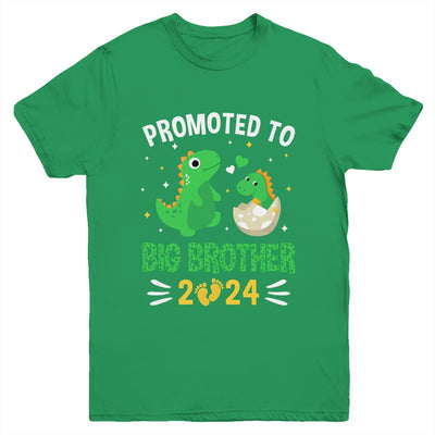 Kids Promoted To Big Brother Est 2024 Dinosaur T-Rex Boys Youth Shirt | teecentury