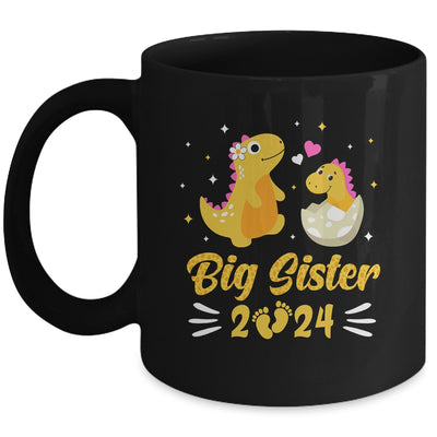 Kids Promoted To Big Sister 2024 Dinosaur T-Rex Girls Mug | teecentury