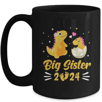 Kids Promoted To Big Sister 2024 Dinosaur T-Rex Girls Mug | teecentury