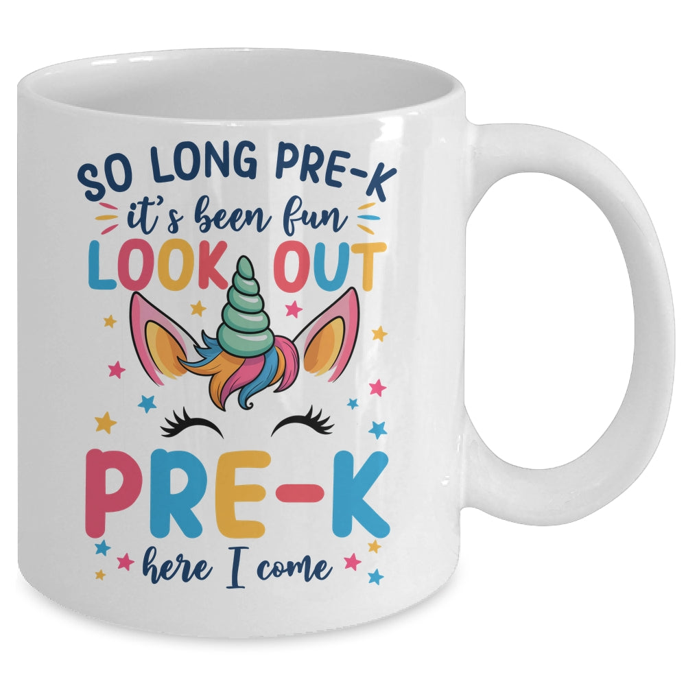 Kids So Long Pre-K It's Been Fun Preschool Pre-K Here I Come Mug | teecentury
