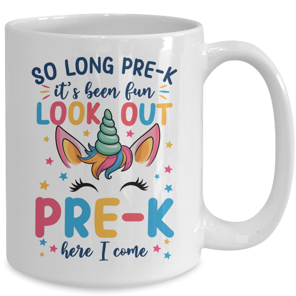 Kids So Long Pre-K It's Been Fun Preschool Pre-K Here I Come Mug | teecentury