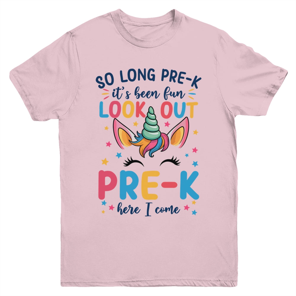 Kids So Long Pre-K It's Been Fun Preschool Pre-K Here I Come Youth Shirt | teecentury